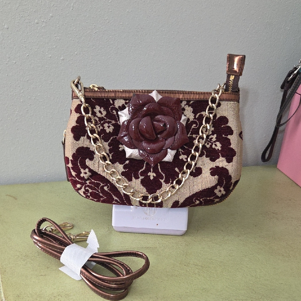 Original By Sharif Floral Velvet Tapestry Covertable Clutch Crossbody